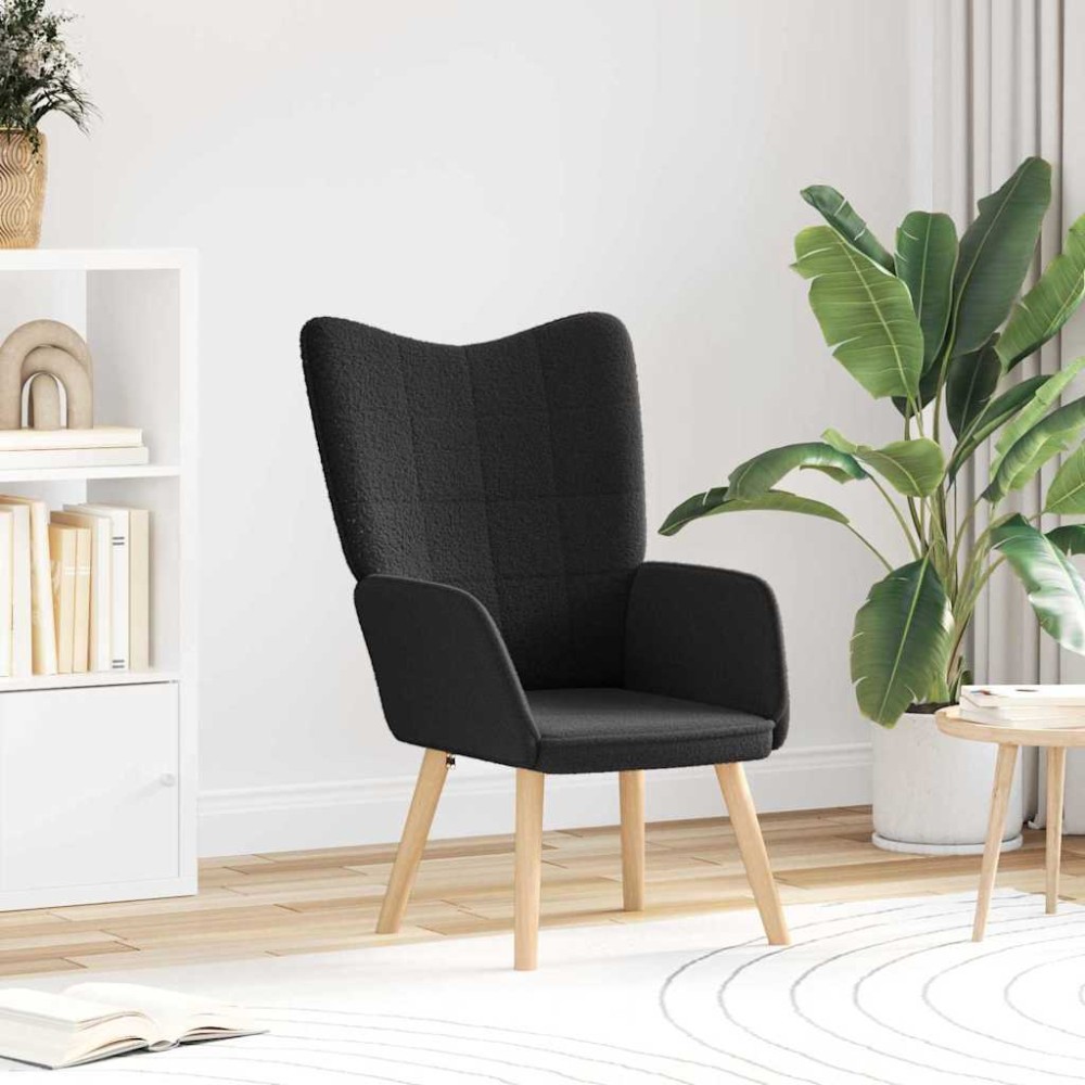 vidaXL Πολυθρόνα Μαύρο 62 x 67 x 95,5 εκ Υφάσματος Sherpa