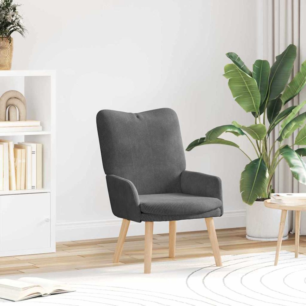 vidaXL Πολυθρόνα Σκούρο Γκρι 63 x 67 x 94 εκ. ύφασμα