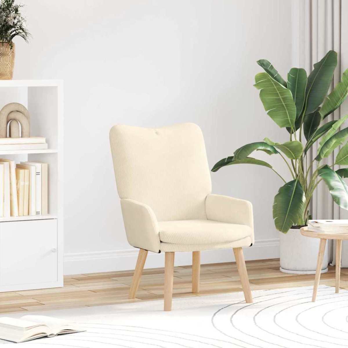 vidaXL Πολυθρόνα Κρεμ 63 x 67 x 94 εκ. ύφασμα