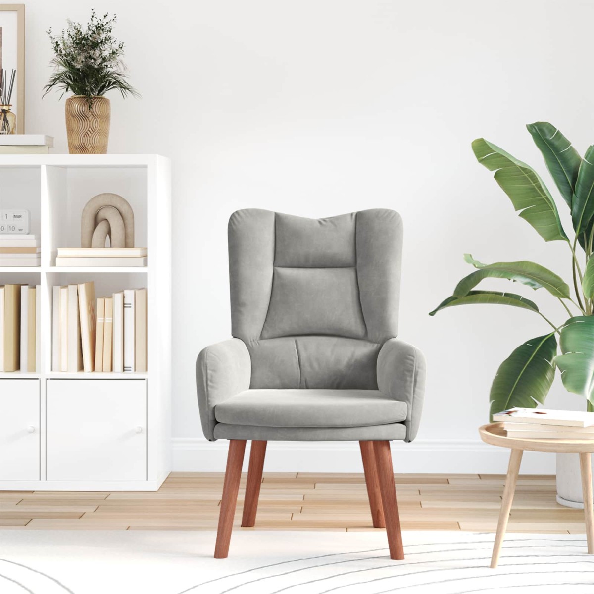 vidaXL Πολυθρόνα Ανοιχτό γκρι 63 x 67 x 94 εκ. Βελούδο