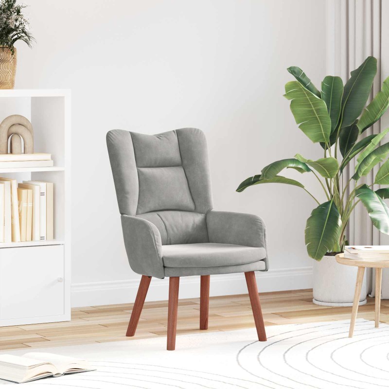vidaXL Πολυθρόνα Ανοιχτό γκρι 63 x 67 x 94 εκ. Βελούδο