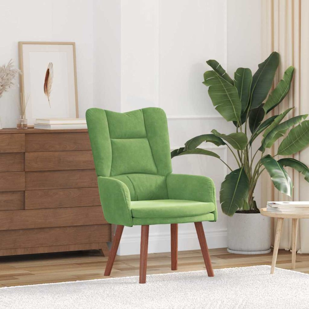 vidaXL Πολυθρόνα Ανοιχτό Πράσινο 63 x 67 x 94 εκ. Βελούδο