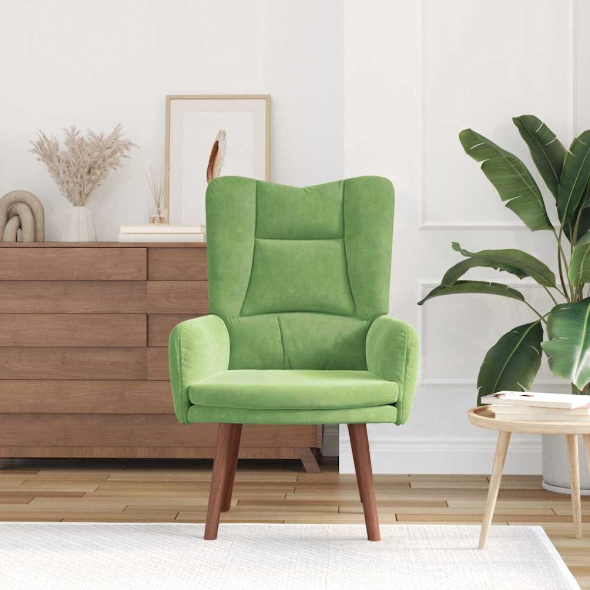 vidaXL Πολυθρόνα Ανοιχτό Πράσινο 63 x 67 x 94 εκ. Βελούδο