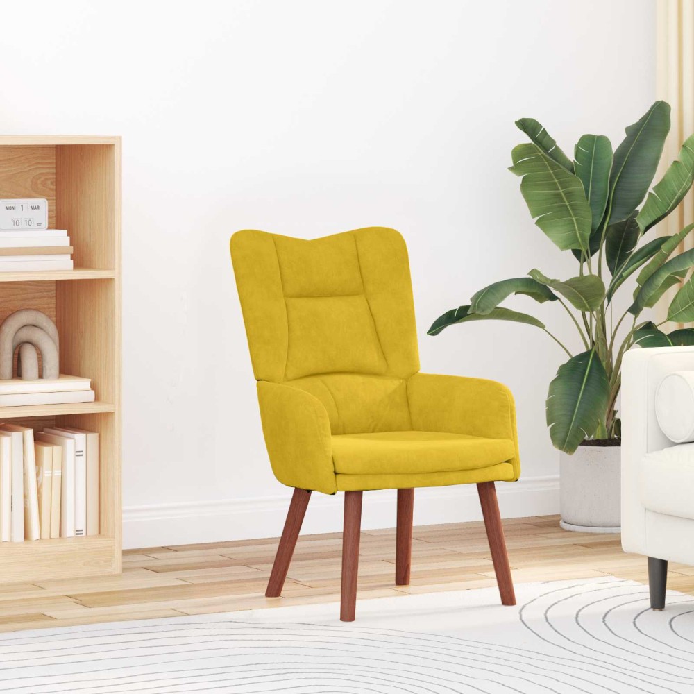 vidaXL Πολυθρόνα Κίτρινο 63 x 67 x 94 εκ. Βελούδο