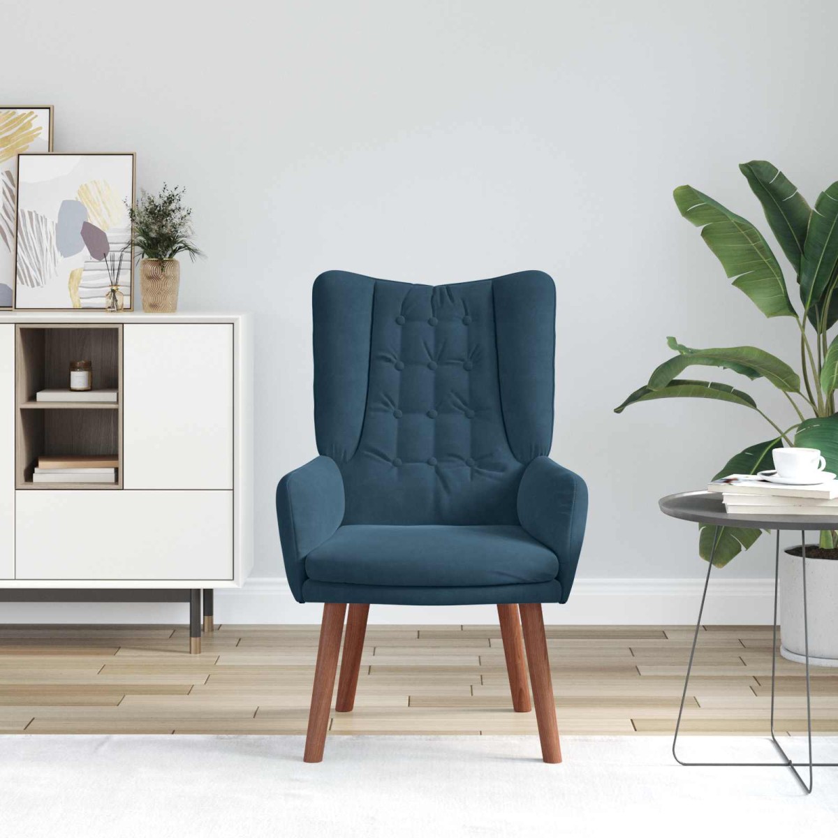 vidaXL Πολυθρόνα Μπλε 63 x 67 x 94 εκ. Βελούδο