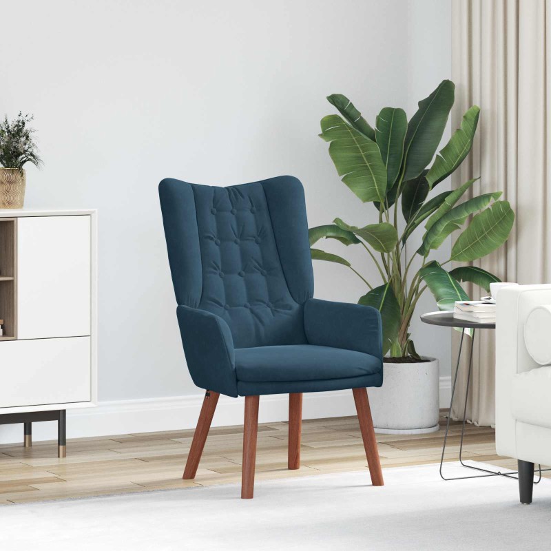 vidaXL Πολυθρόνα Μπλε 63 x 67 x 94 εκ. Βελούδο