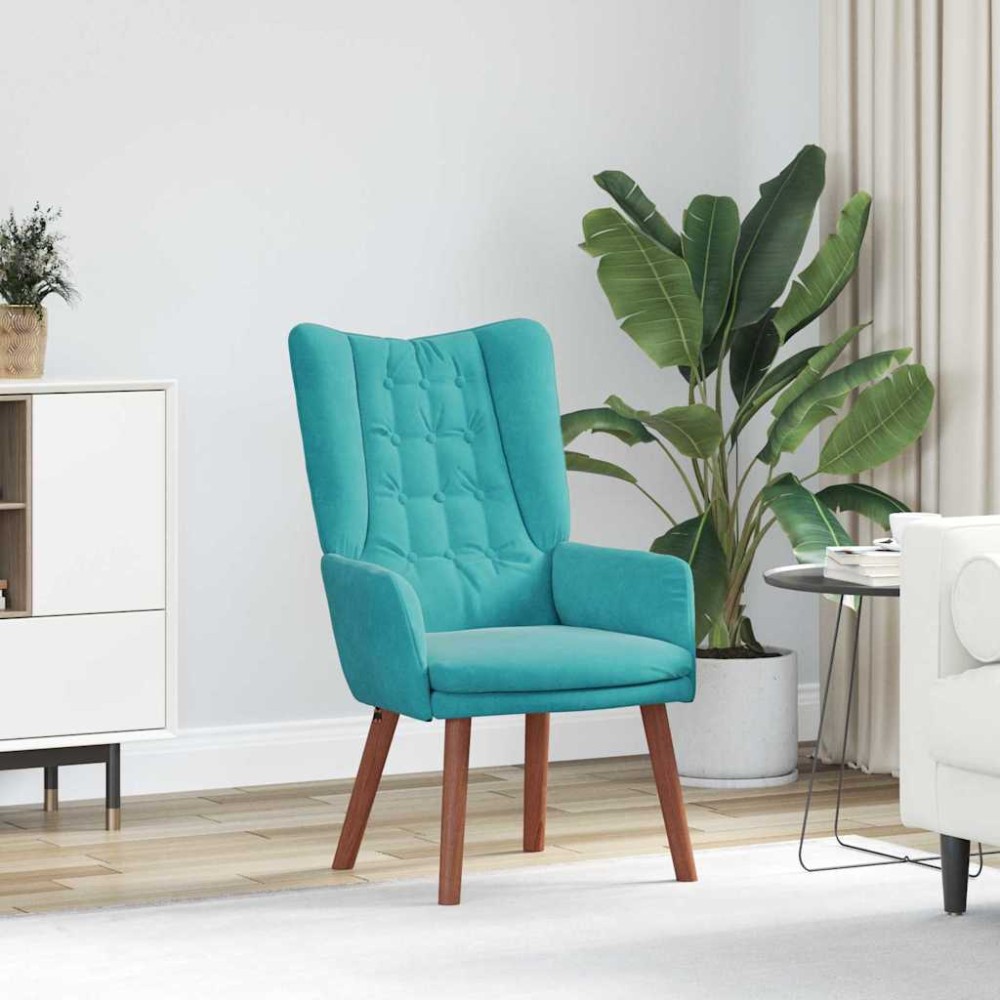 vidaXL Πολυθρόνα Τιρκουάζ 63 x 67 x 94 εκ. Βελούδο