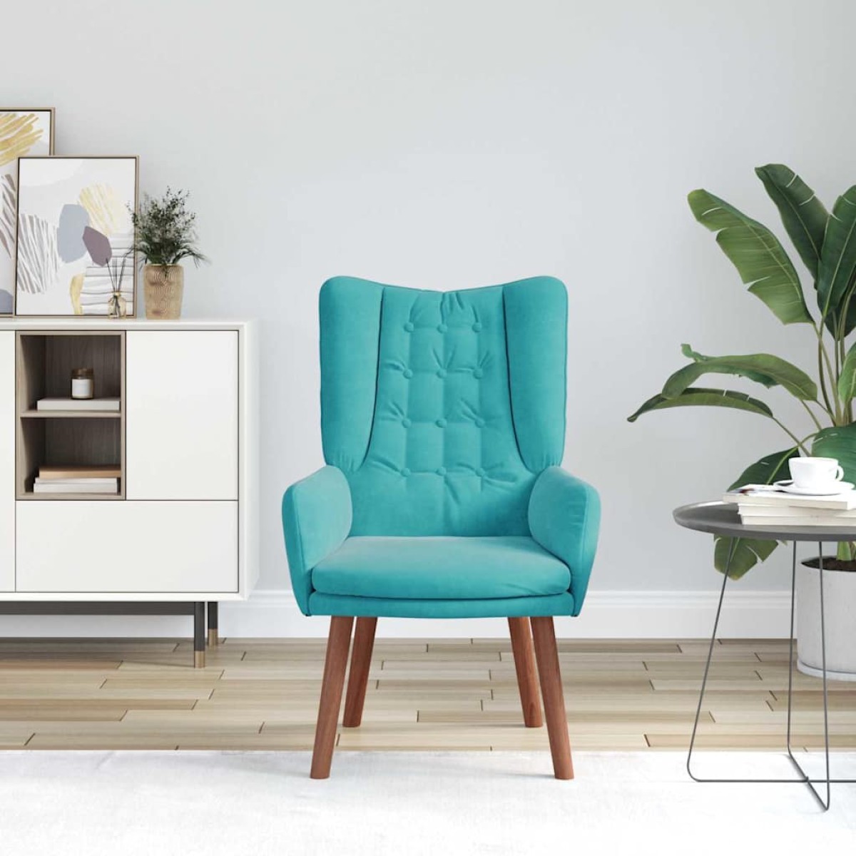 vidaXL Πολυθρόνα Τιρκουάζ 63 x 67 x 94 εκ. Βελούδο