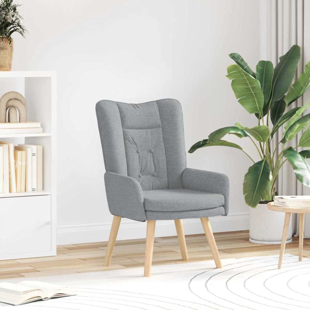 vidaXL Πολυθρόνα Ανοιχτό γκρι 63 x 67 x 94 εκ. Ύφασμα και κόντρα πλακέ