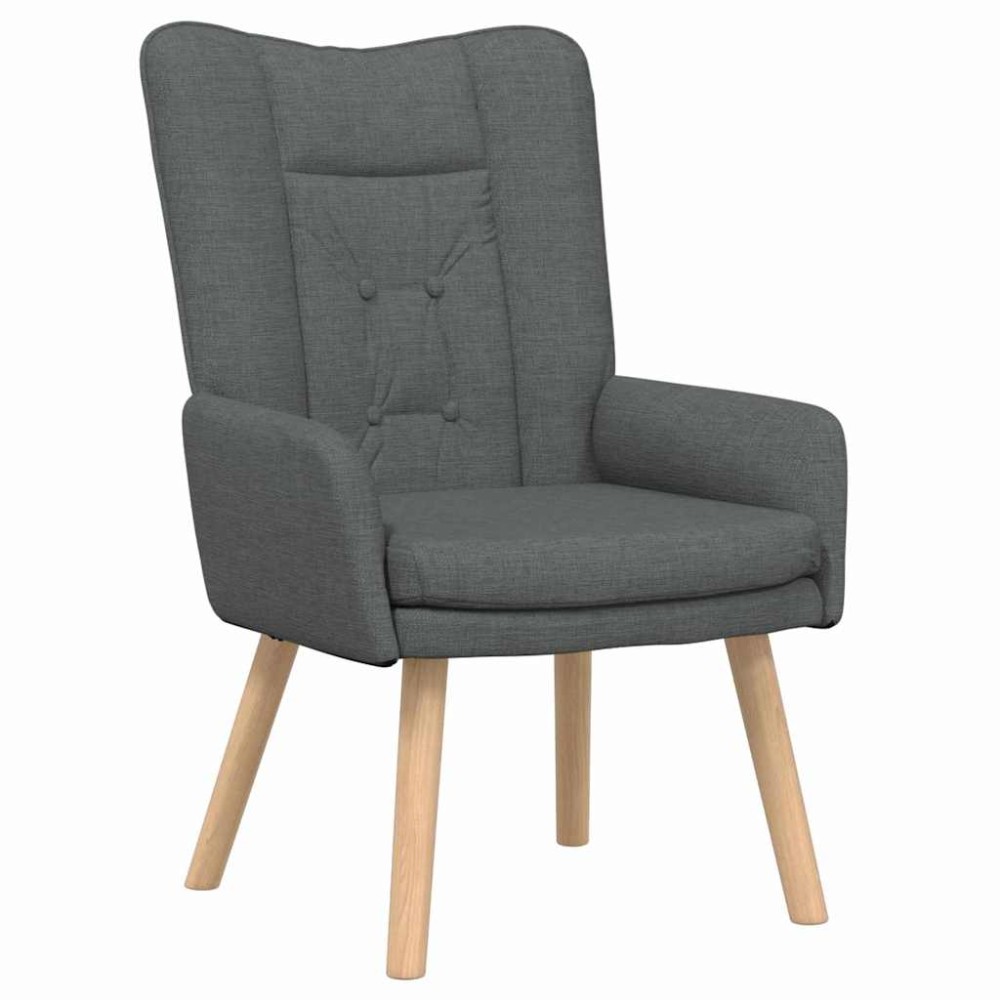vidaXL Πολυθρόνα Σκούρο Γκρι 63 x 67 x 94 εκ. Ύφασμα και κόντρα πλακέ