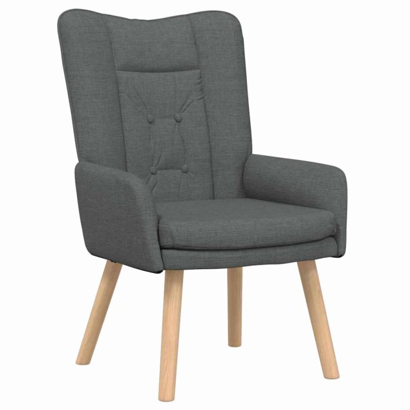 vidaXL Πολυθρόνα Σκούρο Γκρι 63 x 67 x 94 εκ. Ύφασμα και κόντρα πλακέ