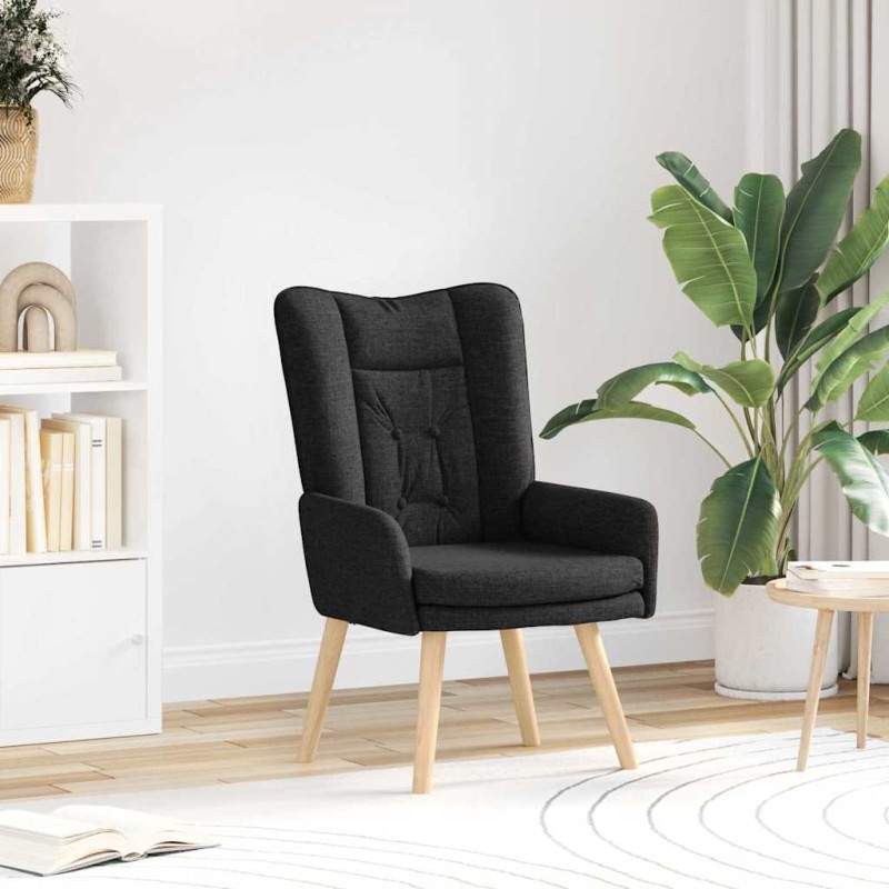 vidaXL Πολυθρόνα Μαύρο 63 x 67 x 94 εκ. Ύφασμα και κόντρα πλακέ