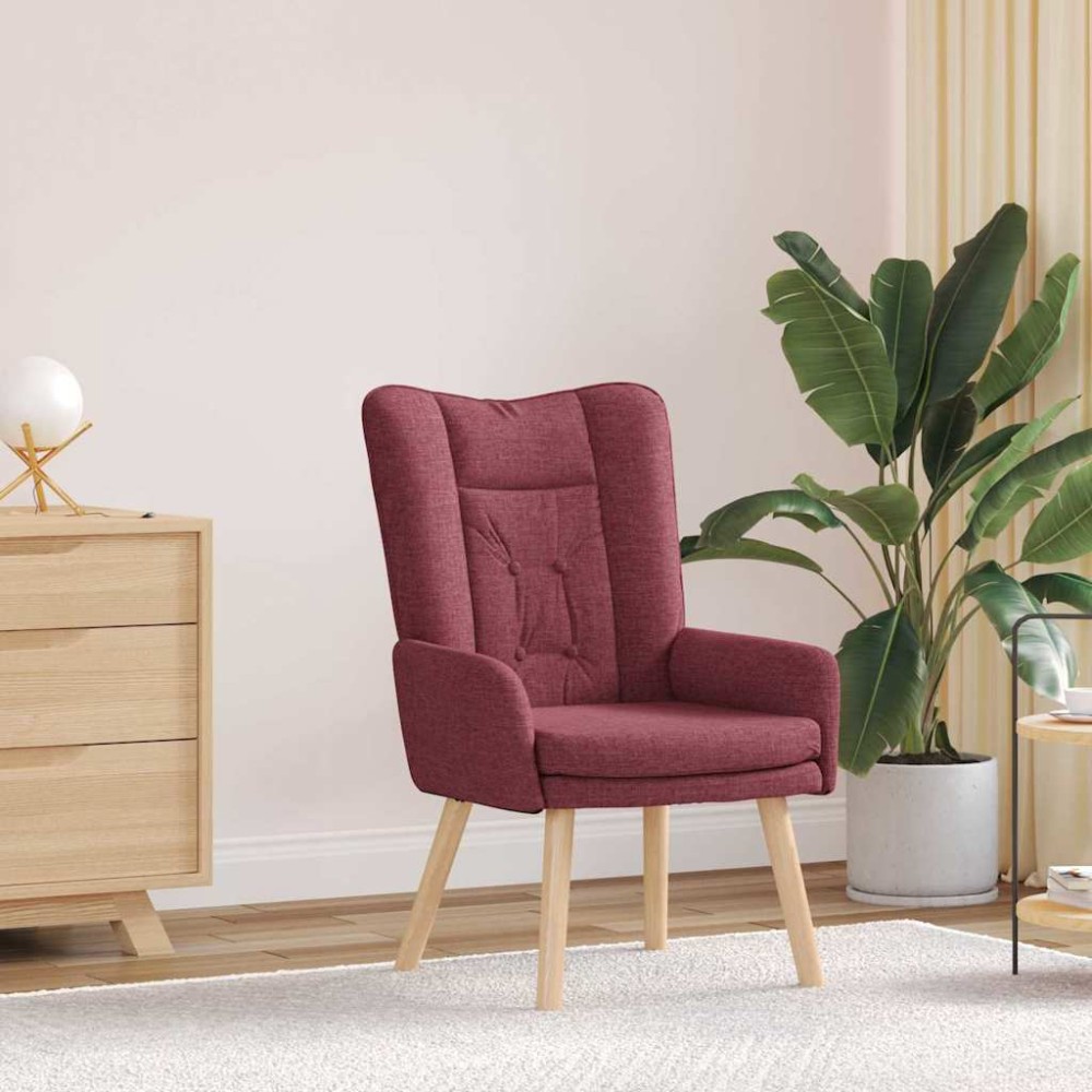 vidaXL Πολυθρόνα Κόκκινο 63 x 67 x 94 εκ. Ύφασμα και κόντρα πλακέ