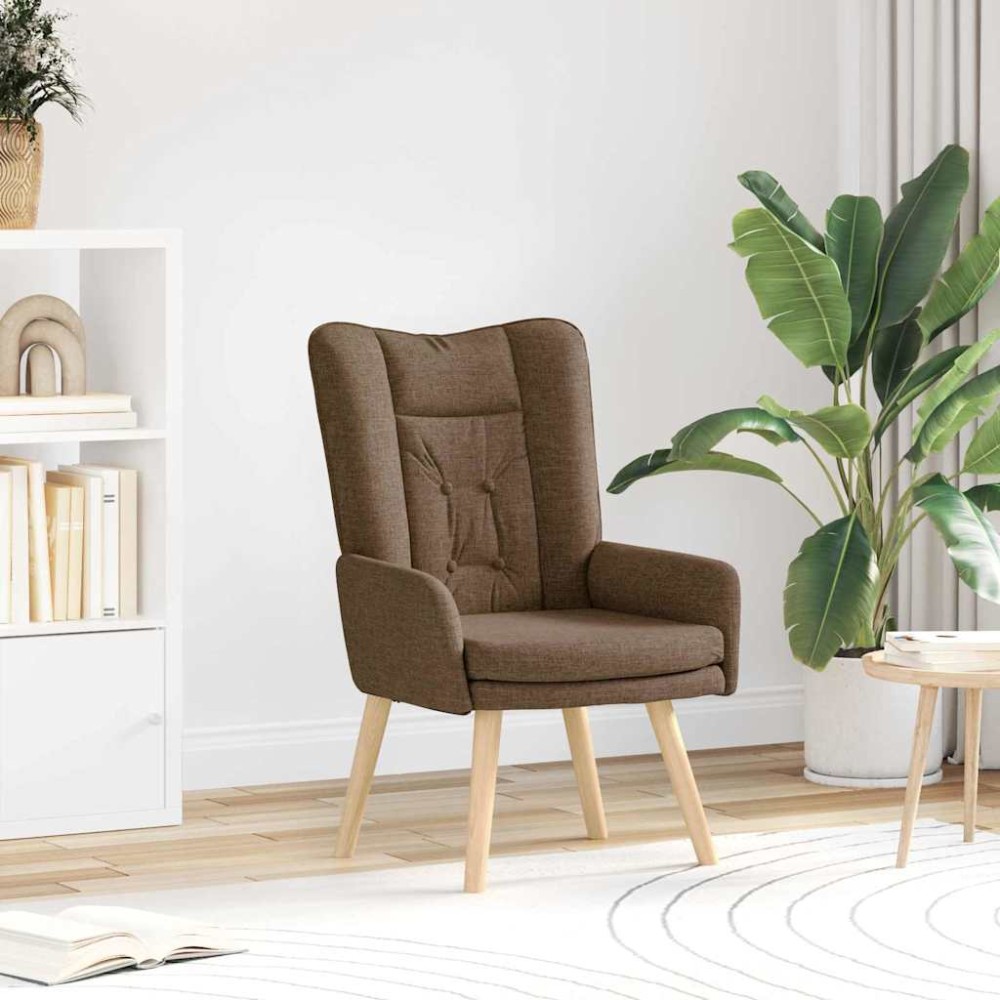 vidaXL Πολυθρόνα Καφέ 63 x 67 x 94 εκ. Ύφασμα και κόντρα πλακέ