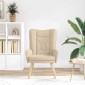 vidaXL Πολυθρόνα Κρεμ 63 x 67 x 94 εκ. Ύφασμα και κόντρα πλακέ