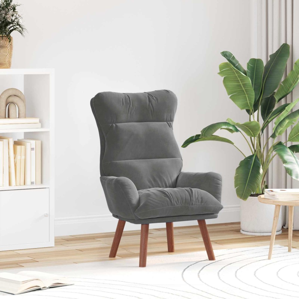 vidaXL Πολυθρόνα Σκούρο Γκρι 69 x 74 x 93 εκ. Βελούδο