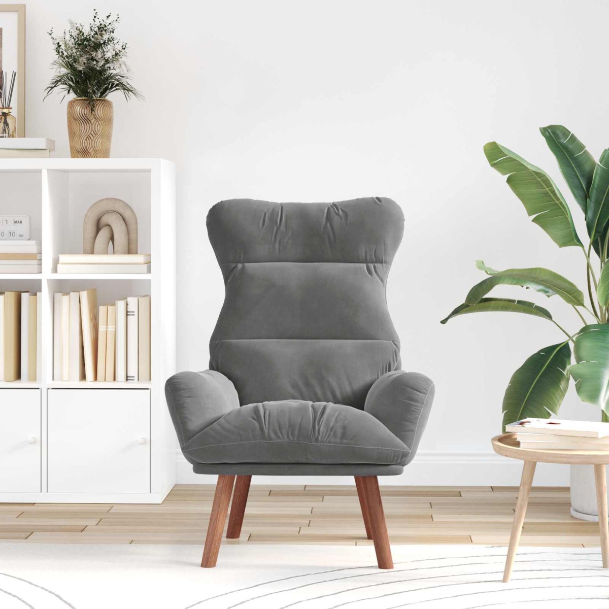 vidaXL Πολυθρόνα Σκούρο Γκρι 69 x 74 x 93 εκ. Βελούδο