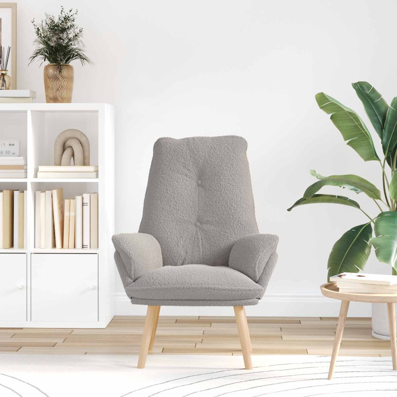 vidaXL Πολυθρόνα Ανοιχτό γκρι 69 x 74 x 93 εκ. Υφάσματος Sherpa