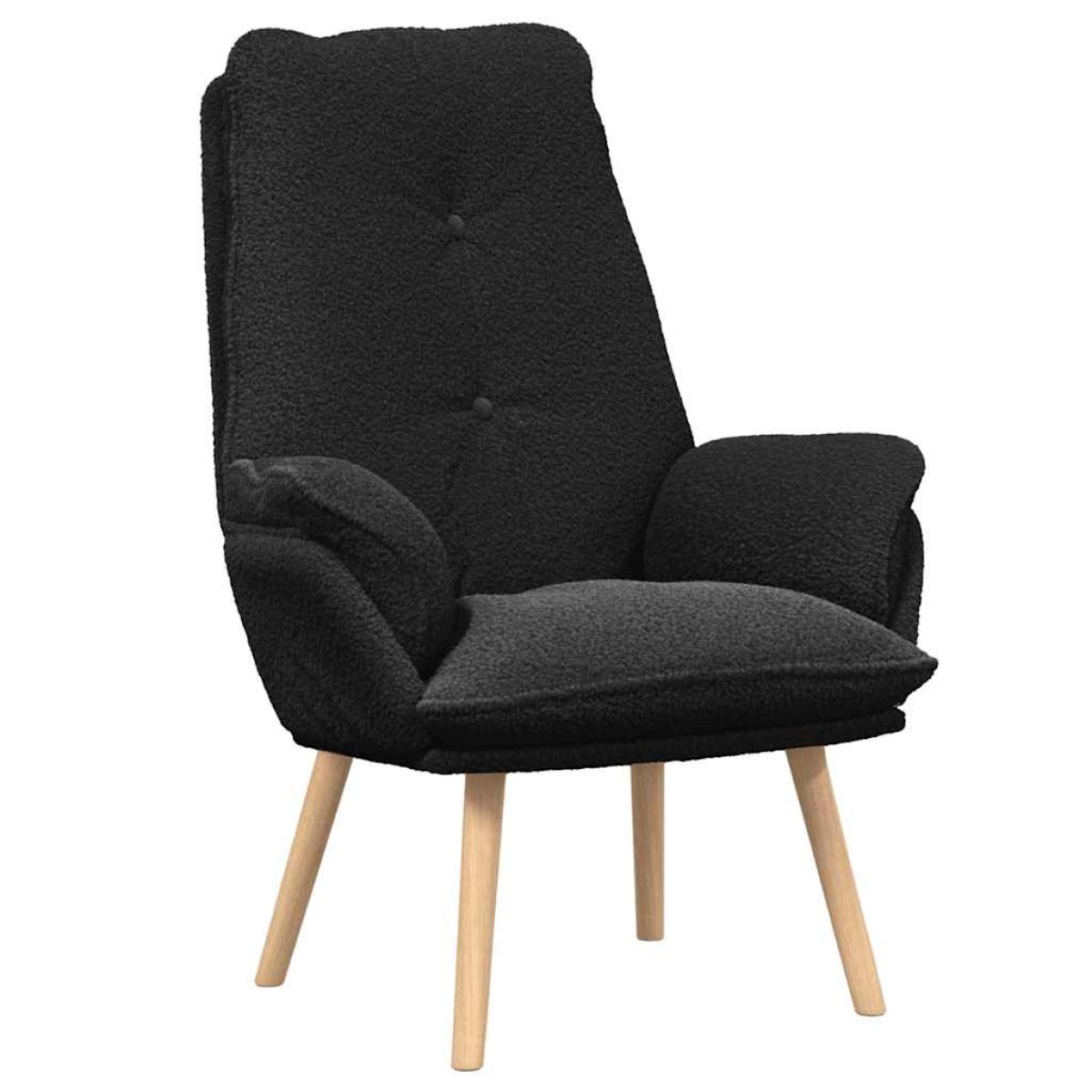 vidaXL Πολυθρόνα Μαύρο 69 x 74 x 93 εκ. Υφάσματος Sherpa