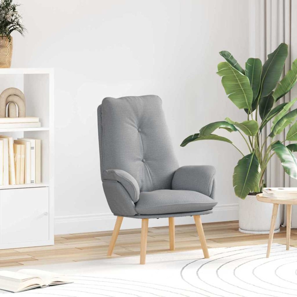 vidaXL Πολυθρόνα Ανοιχτό γκρι 69 x 74 x 93 εκ. Ύφασμα και Κόντρα Πλακέ