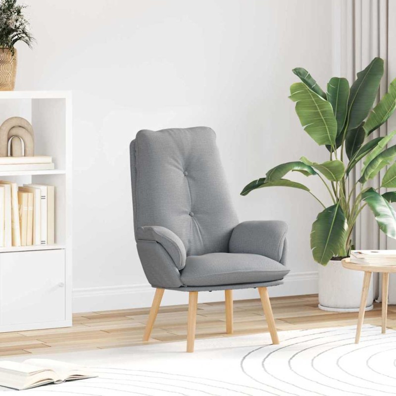 vidaXL Πολυθρόνα Ανοιχτό γκρι 69 x 74 x 93 εκ. Ύφασμα και Κόντρα Πλακέ