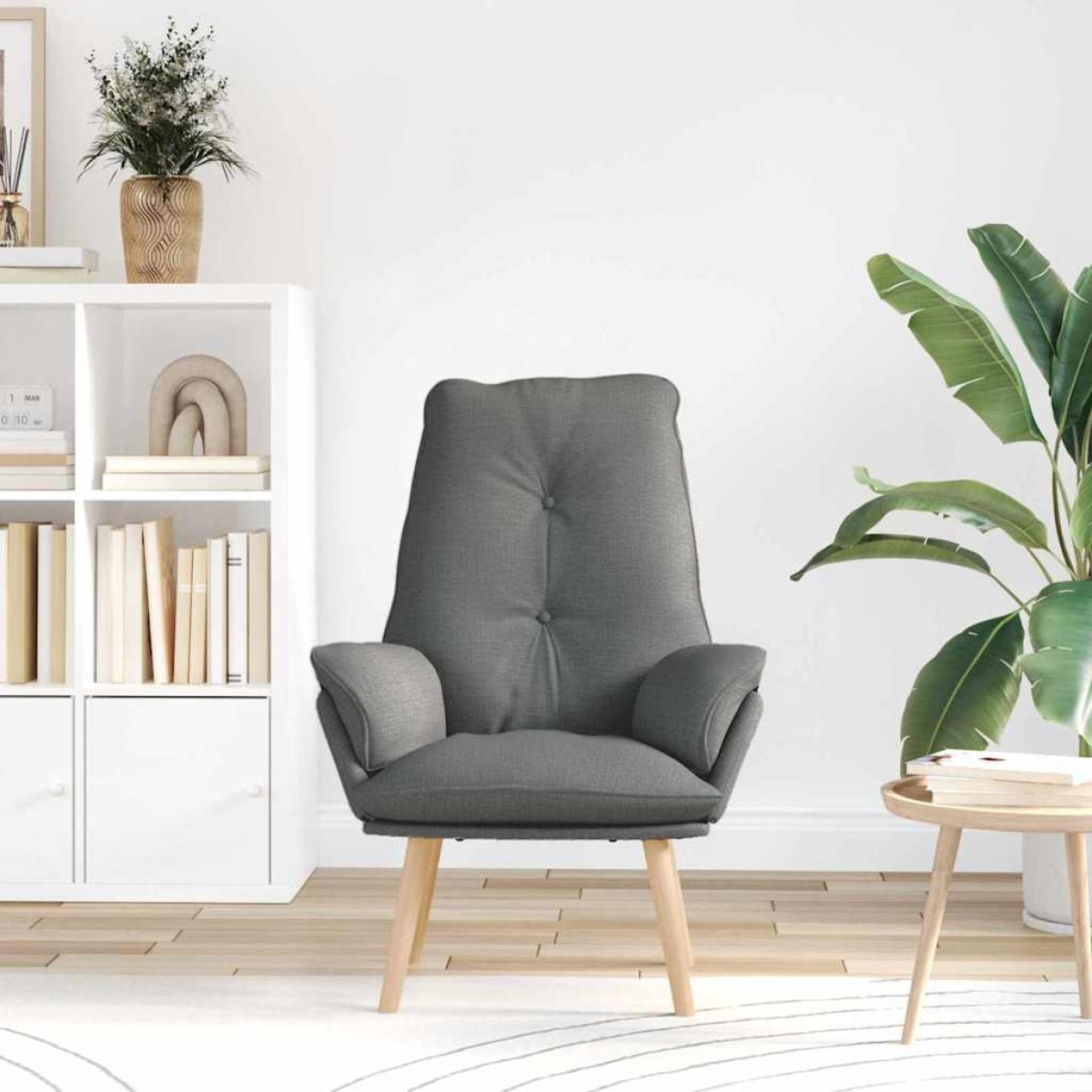vidaXL Πολυθρόνα Σκούρο Γκρι 69 x 74 x 93 εκ. Ύφασμα και Κόντρα Πλακέ