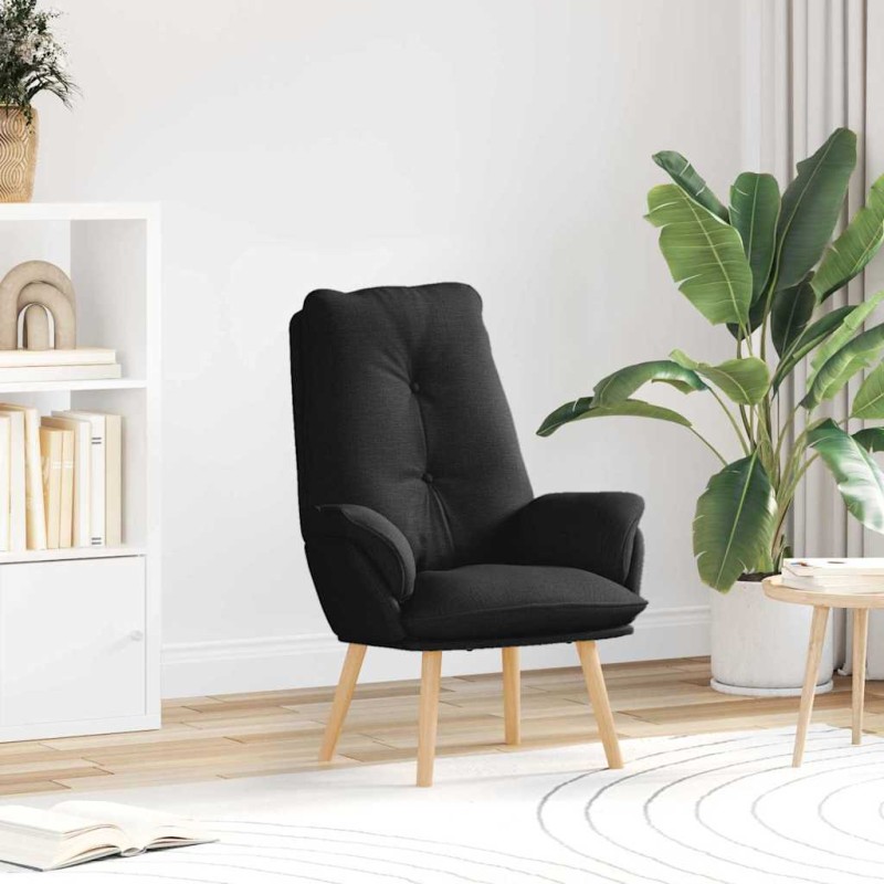 vidaXL Πολυθρόνα Μαύρο 69 x 74 x 93 εκ. Ύφασμα και Κόντρα Πλακέ