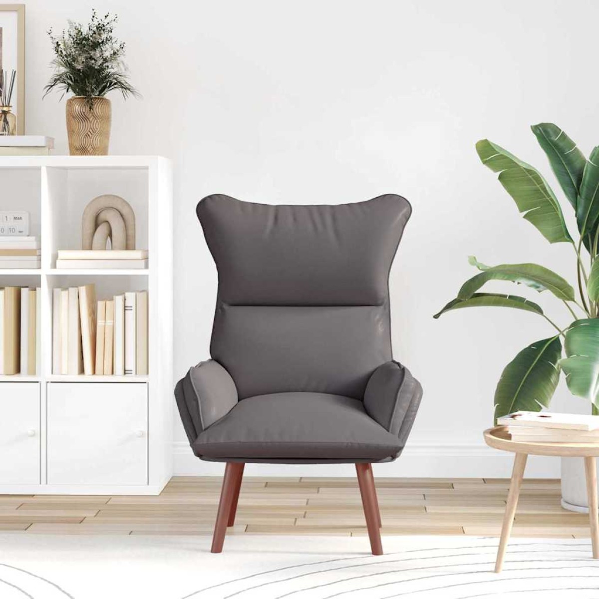 vidaXL Πολυθρόνα Γκρι 69 x 74 x 93 εκ. Δερματίνη