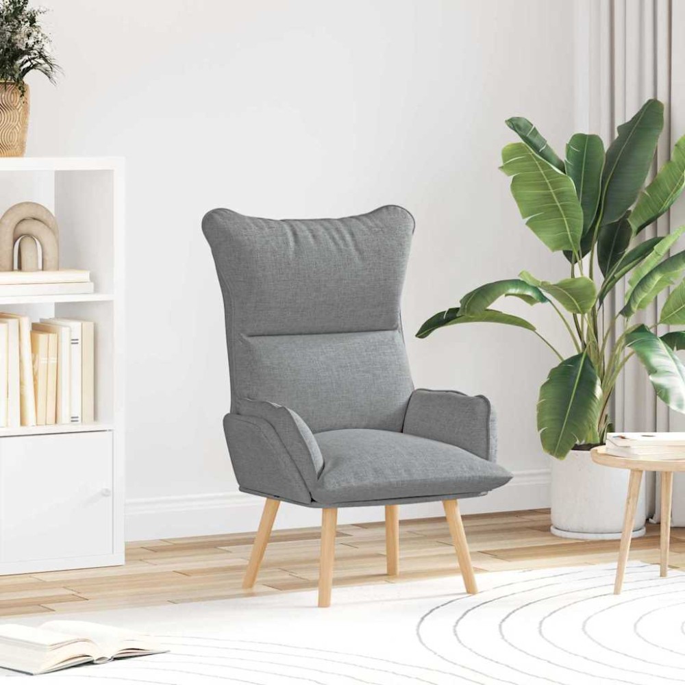 vidaXL Πολυθρόνα Ανοιχτό γκρι 69 x 74 x 93 εκ. Ύφασμα και Κόντρα Πλακέ