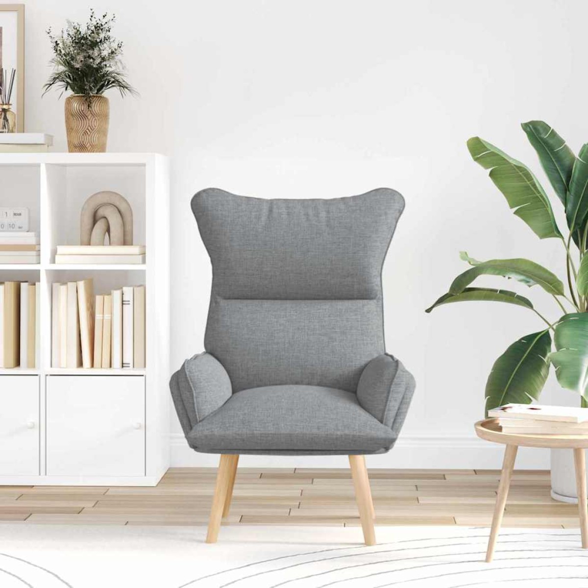 vidaXL Πολυθρόνα Ανοιχτό γκρι 69 x 74 x 93 εκ. Ύφασμα και Κόντρα Πλακέ
