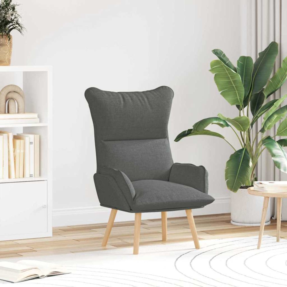 vidaXL Πολυθρόνα Σκούρο Γκρι 69 x 74 x 93 εκ. Ύφασμα και Κόντρα Πλακέ