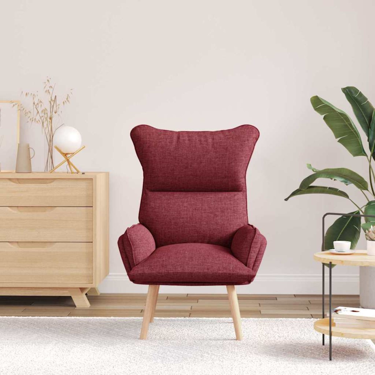 vidaXL Πολυθρόνα Κόκκινο 69 x 74 x 93 εκ. Ύφασμα και Κόντρα Πλακέ