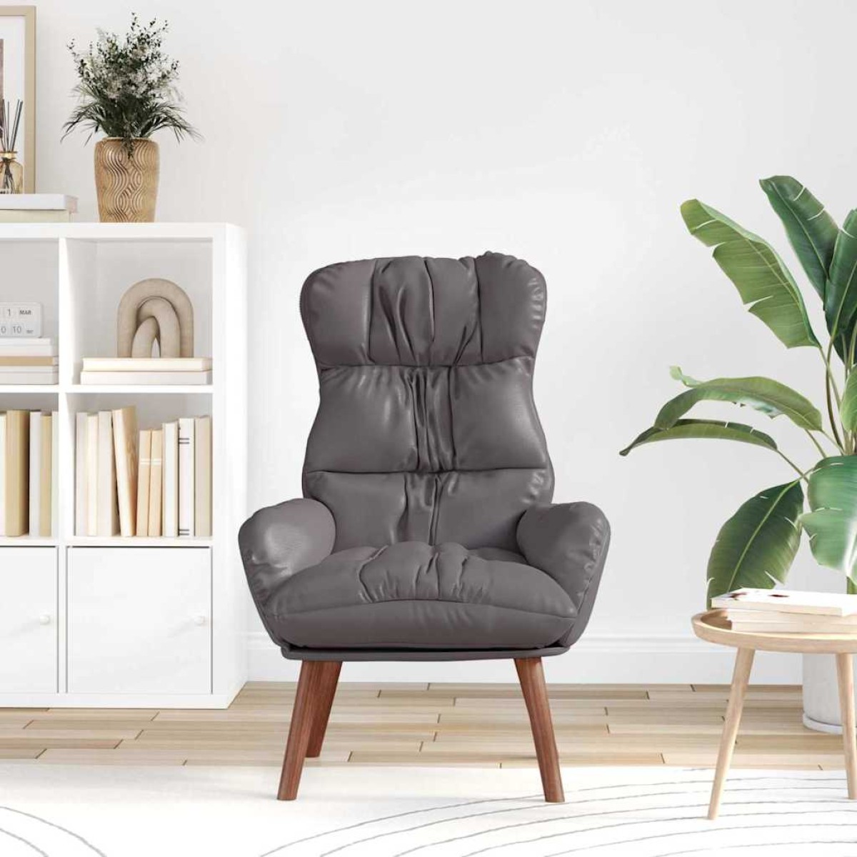 vidaXL Πολυθρόνα Γκρι 69 x 74 x 93 εκ. Δερματίνη