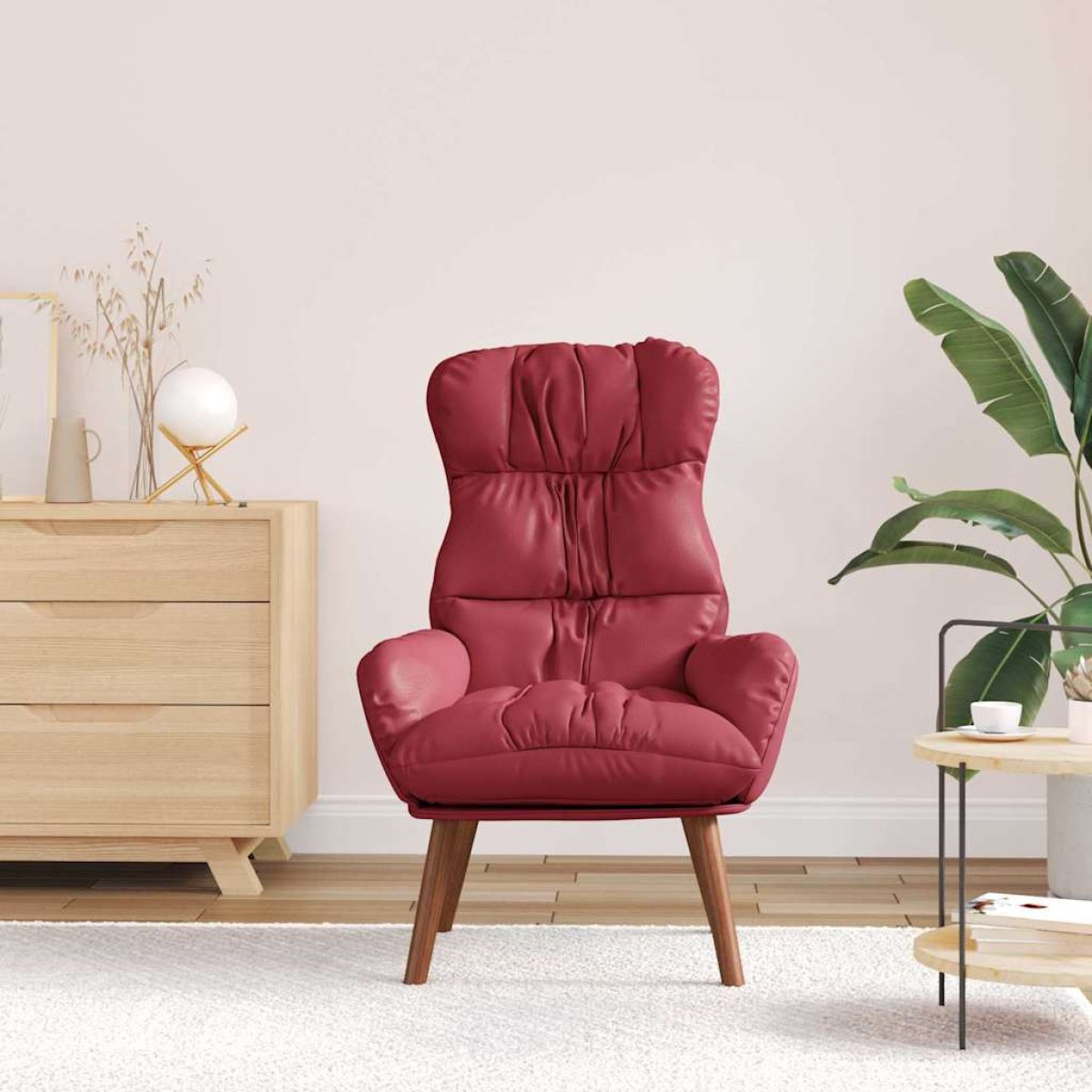vidaXL Πολυθρόνα Κόκκινο 69 x 74 x 93 εκ. Δερματίνη