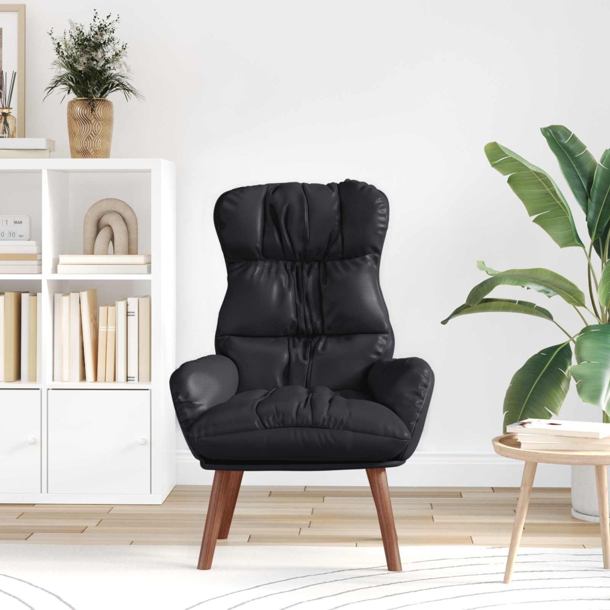 vidaXL Πολυθρόνα Μαύρο 69 x 74 x 93 εκ. Δερματίνη