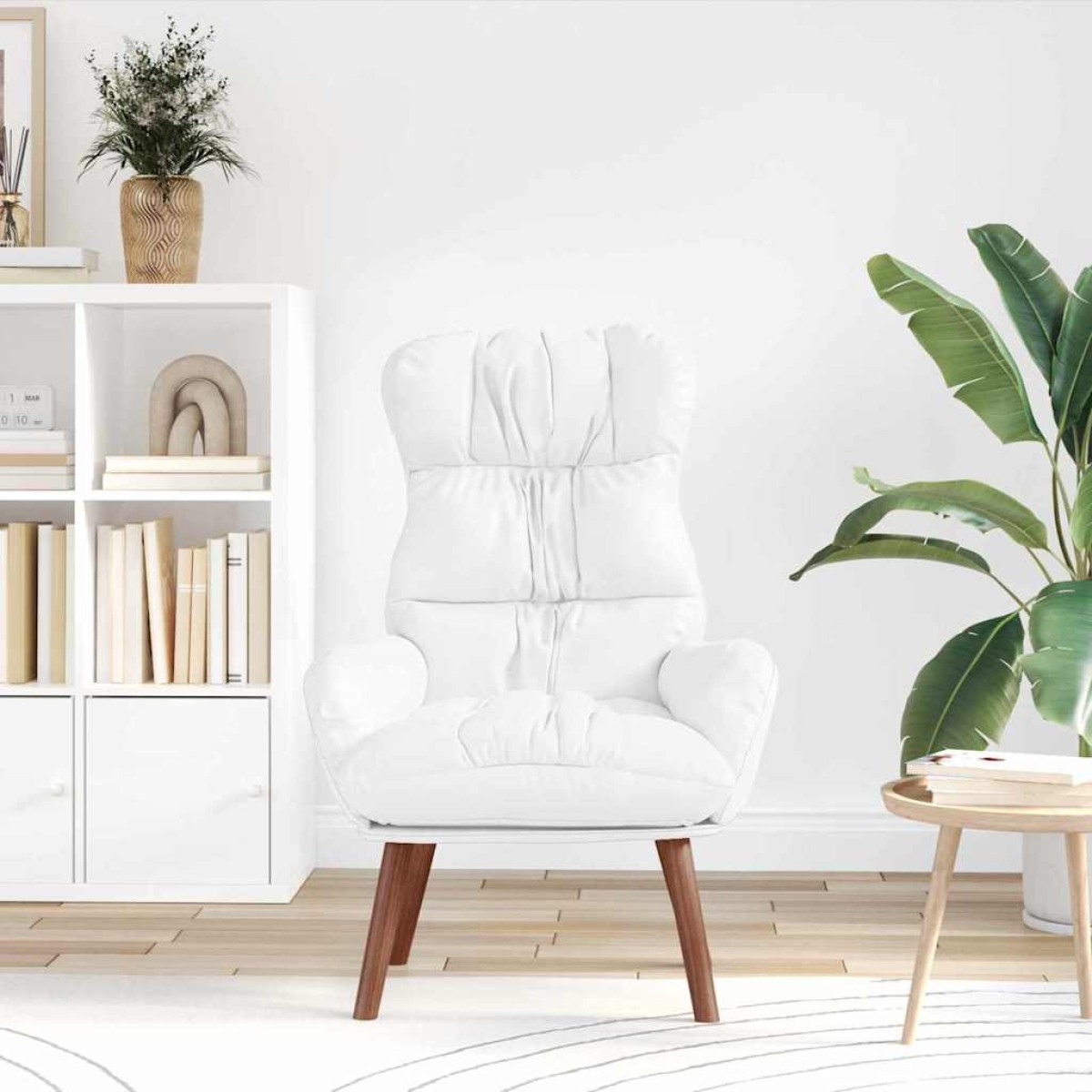 vidaXL Πολυθρόνα Λευκό 69 x 74 x 93 εκ. Δερματίνη