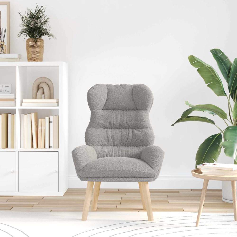 vidaXL Πολυθρόνα Ανοιχτό γκρι 69 x 74 x 93 εκ. Υφάσματος Sherpa