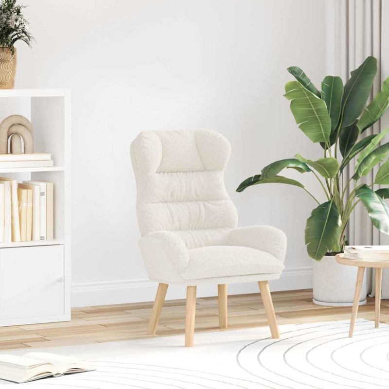 vidaXL Πολυθρόνα Κρεμ 69 x 74 x 93 εκ. Υφάσματος Sherpa