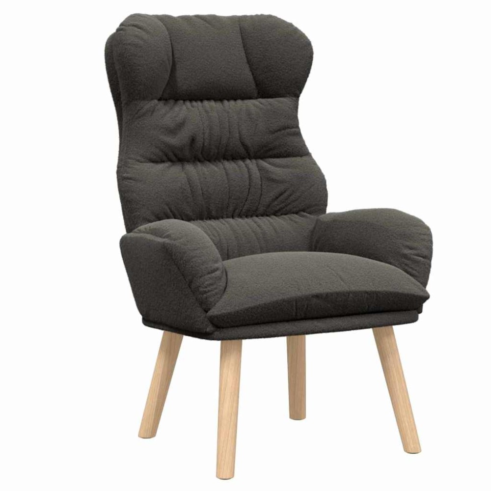 vidaXL Πολυθρόνα Σκούρο Γκρι 69 x 74 x 93 εκ. Υφάσματος Sherpa
