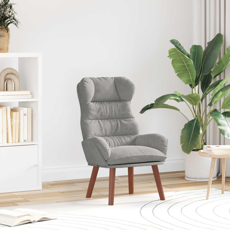 vidaXL Πολυθρόνα Ανοιχτό γκρι 69 x 74 x 93 εκ. Βελούδο