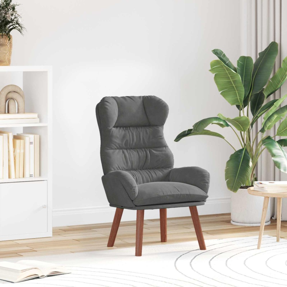 vidaXL Πολυθρόνα Σκούρο Γκρι 69 x 74 x 93 εκ. Βελούδο