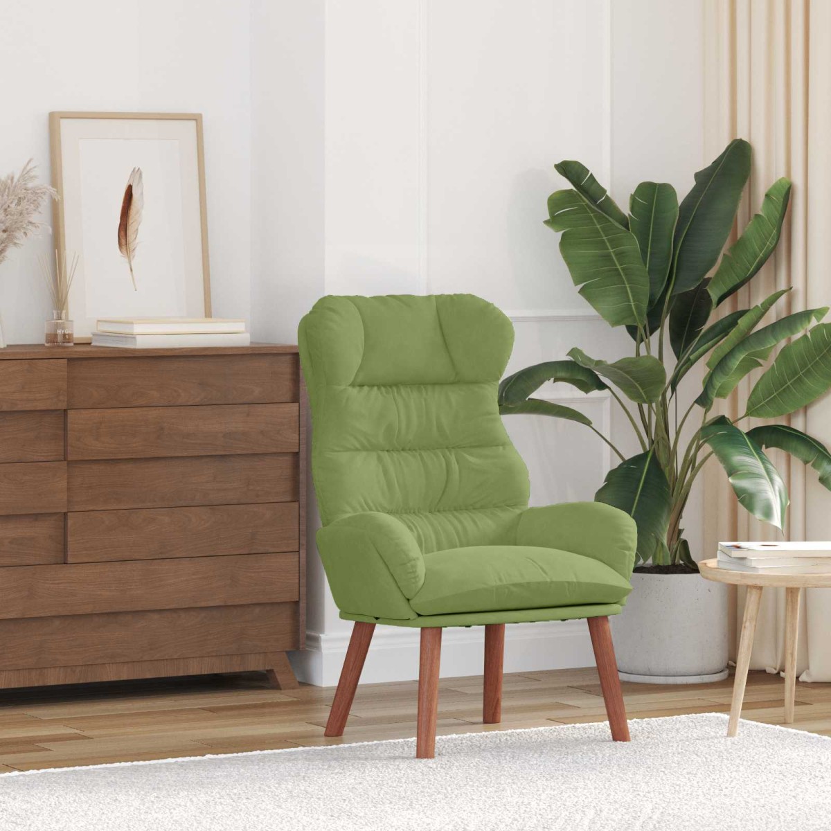 vidaXL Πολυθρόνα Ανοιχτό Πράσινο 69 x 74 x 93 εκ. Βελούδο