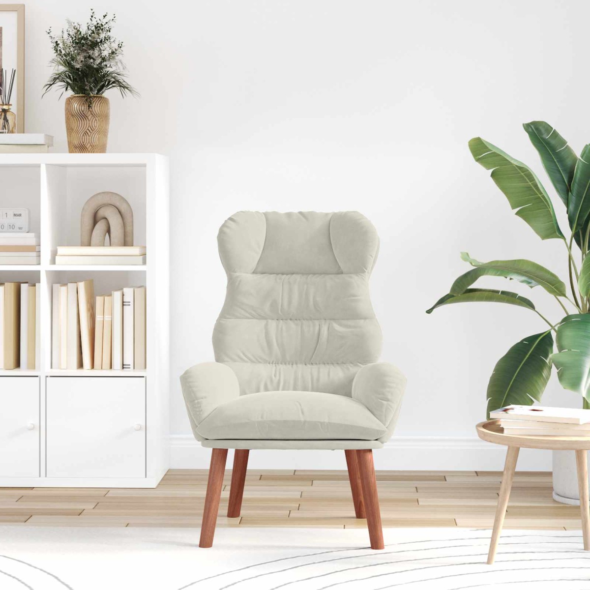 vidaXL Πολυθρόνα Κρεμ 69 x 74 x 93 εκ. Βελούδο