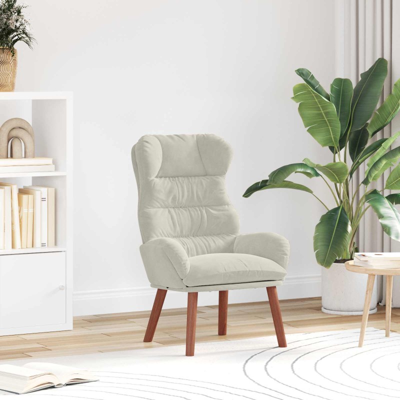 vidaXL Πολυθρόνα Κρεμ 69 x 74 x 93 εκ. Βελούδο