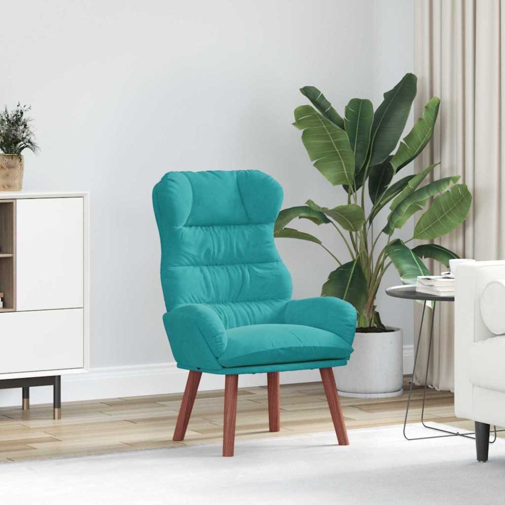 vidaXL Πολυθρόνα Τιρκουάζ 69 x 74 x 93 εκ. Βελούδο