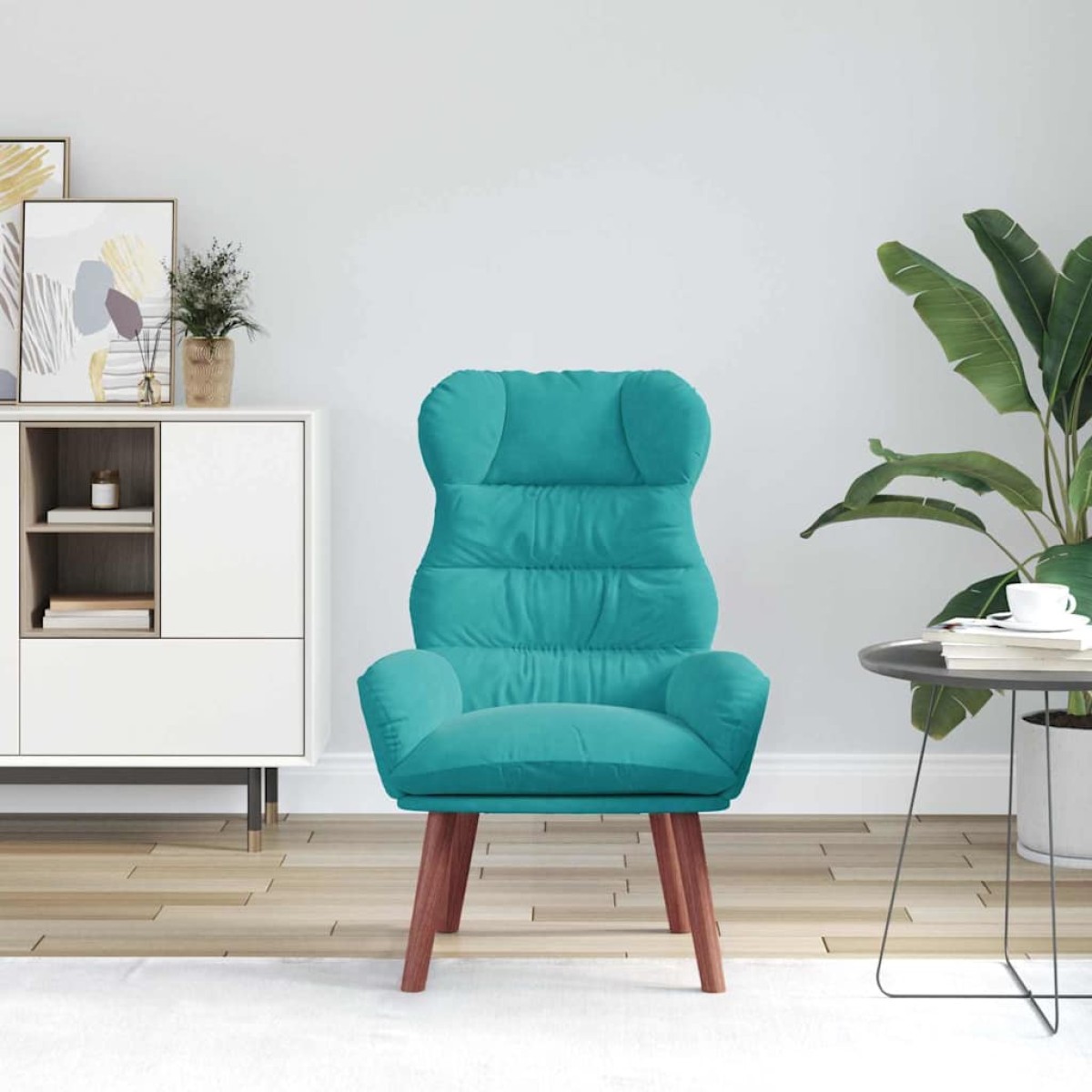 vidaXL Πολυθρόνα Τιρκουάζ 69 x 74 x 93 εκ. Βελούδο