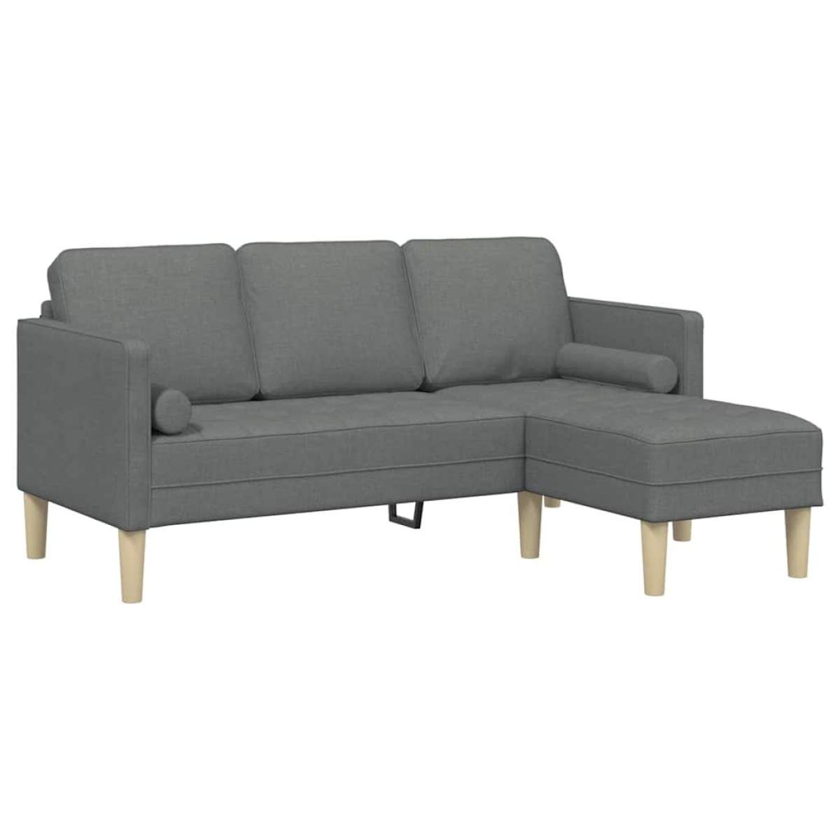 vidaXL Σετ Καναπέ Σκούρο Γκρι 173 x 131 x 67 εκ Πολυεστέρας
