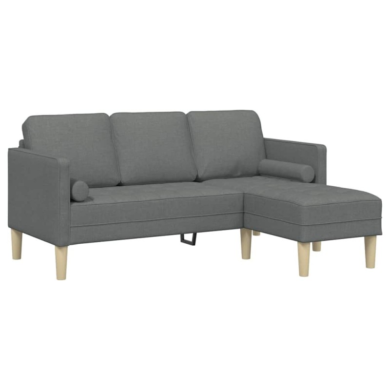 vidaXL Σετ Καναπέ Σκούρο Γκρι 173 x 131 x 67 εκ Πολυεστέρας