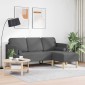 vidaXL Σετ Καναπέ Σκούρο Γκρι 173 x 131 x 67 εκ Πολυεστέρας