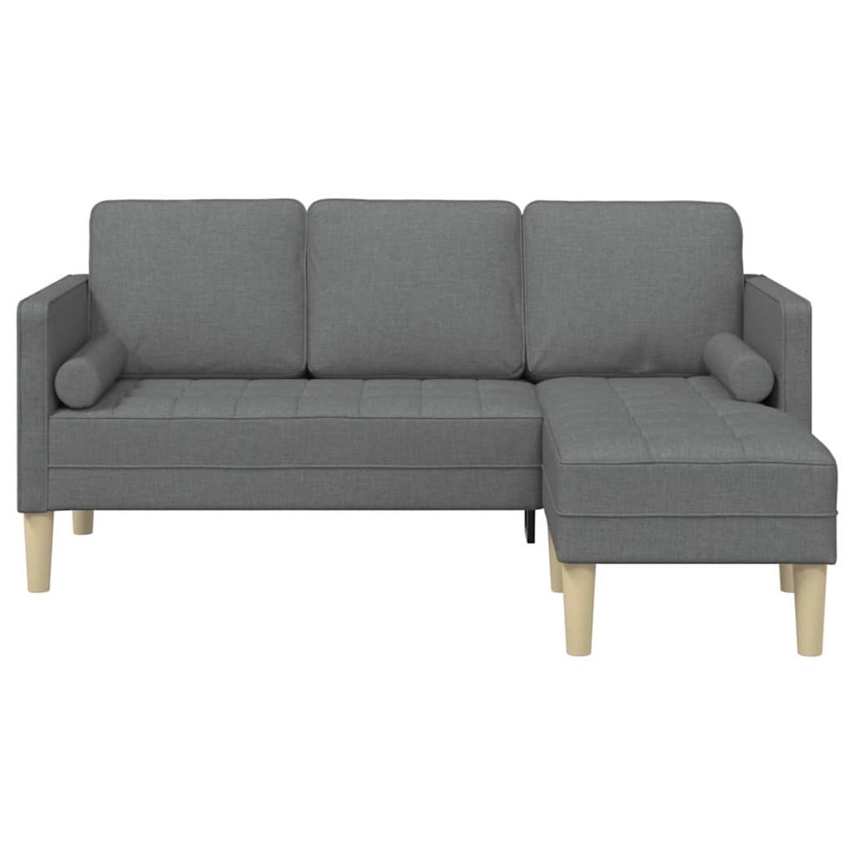 vidaXL Σετ Καναπέ Σκούρο Γκρι 173 x 131 x 67 εκ Πολυεστέρας